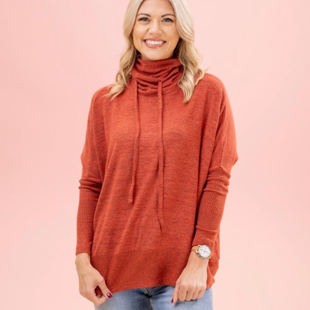 Cozy Orange Turtleneck Sweater